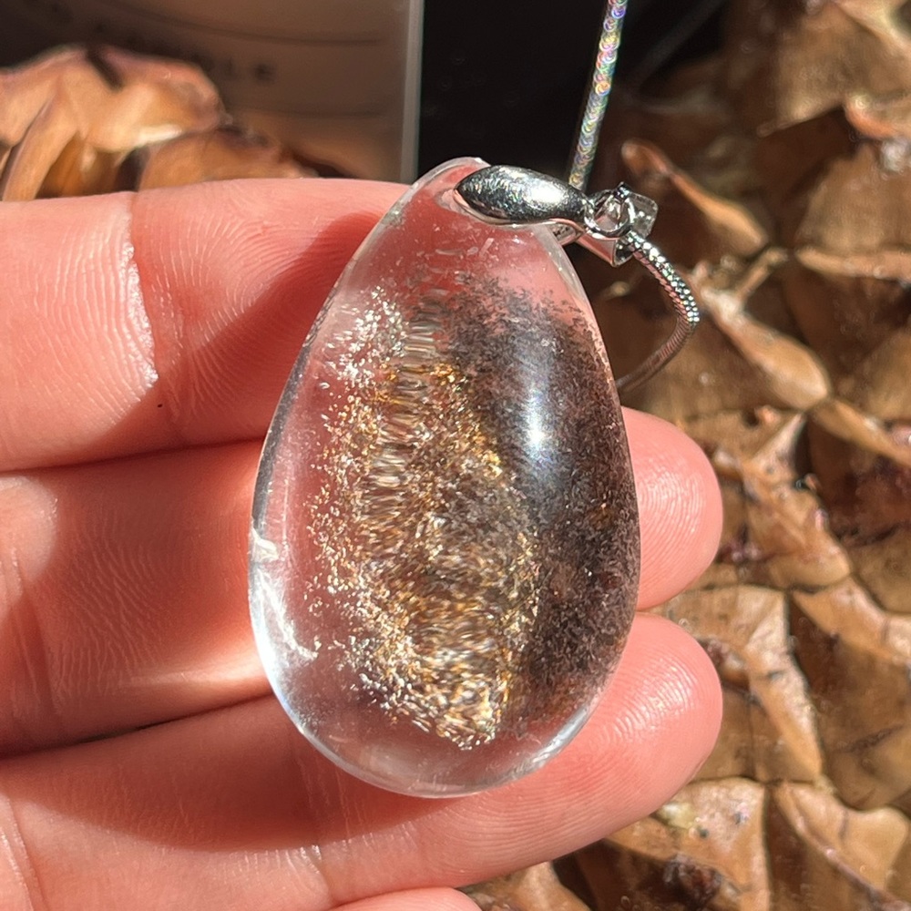 925 silver plated garden Quartz pendant